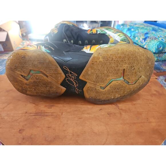 Nike LeBron 11 “Everglades” Size 11 Black And Multi-colored Good Used Condition - Picture 12 of 16